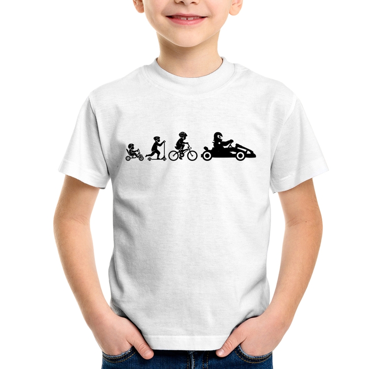 Camiseta Infantil Evolução do Kart
