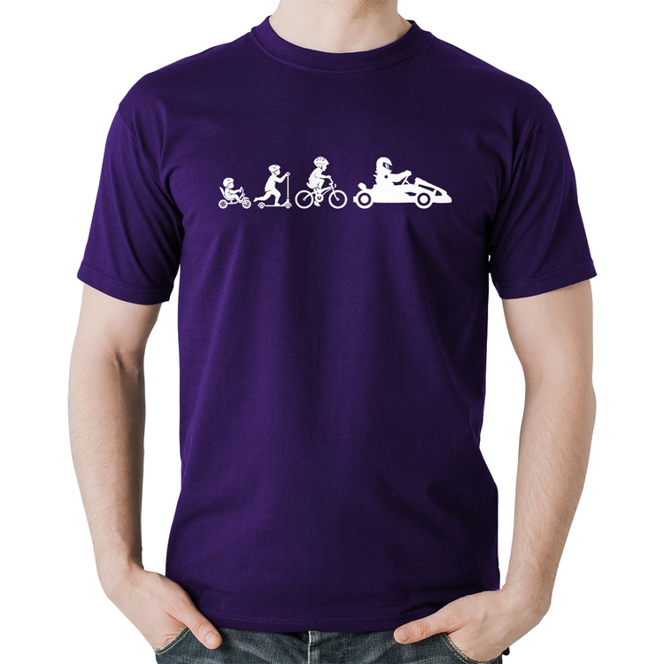 Camiseta Algodão Evolução do Kart - Roxa