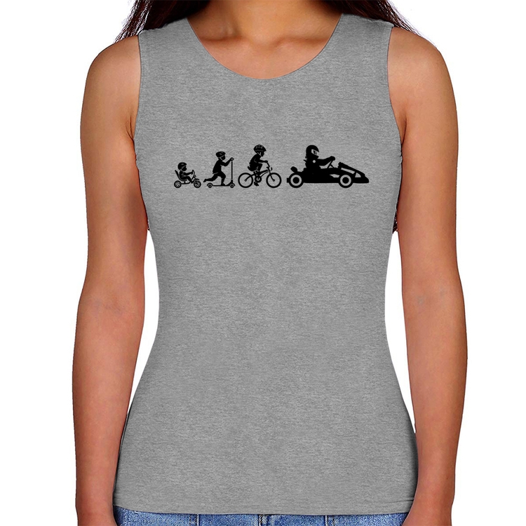 Regata Feminina Evolução do Kart - Cinza