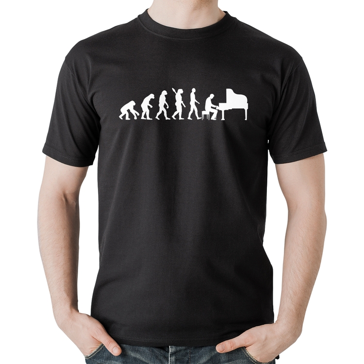 Camiseta Algodão Evolução do Pianista (Piano)