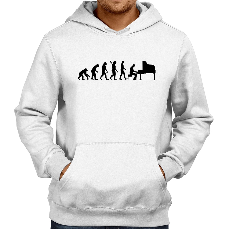 Moletom Evolução do Pianista (Piano) - Branco