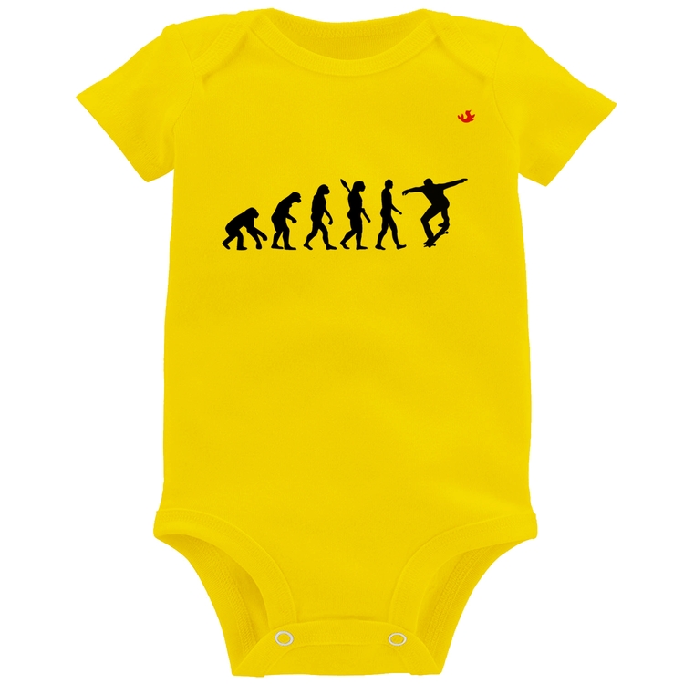 Body Bebê Evolução do Skatista - Amarelo