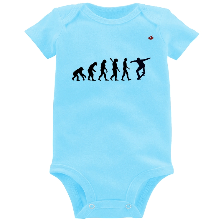 Body Bebê Evolução do Skatista - Azul Bebê