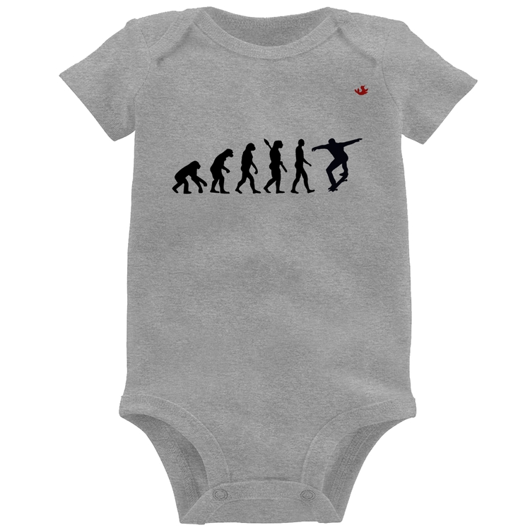 Body Bebê Evolução do Skatista - Cinza