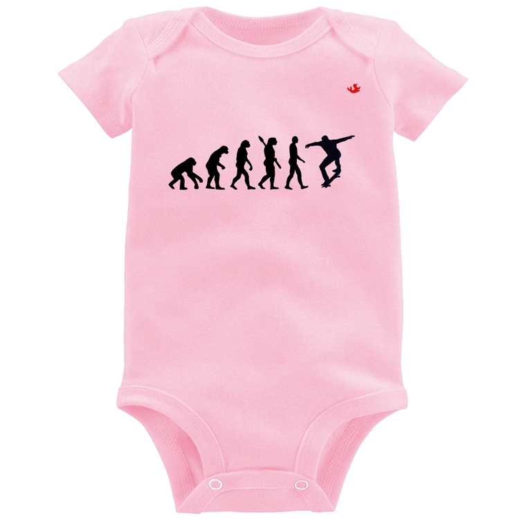 Body Bebê Evolução do Skatista - Rosa Bebê