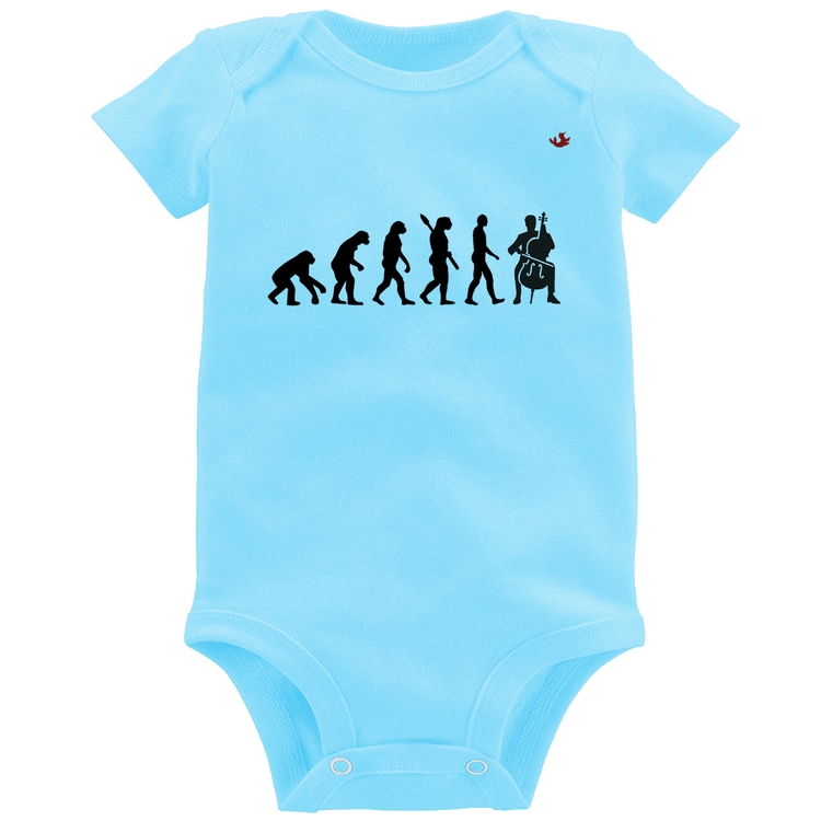Body Bebê Evolução do Violoncelista - Azul Bebê