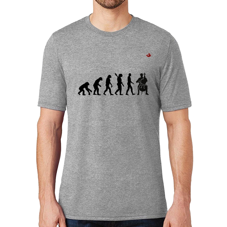 Camiseta Evolução do Violoncelista - Cinza