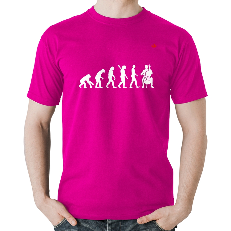 Camiseta Algodão Evolução do Violoncelista - Rosa