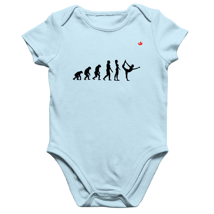 Body Bebê Algodão Yoga Evolução da Yogini - Azul Bebê