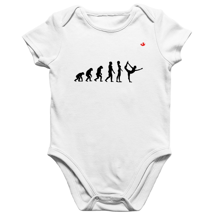 Body Bebê Algodão Yoga Evolução da Yogini - Branco