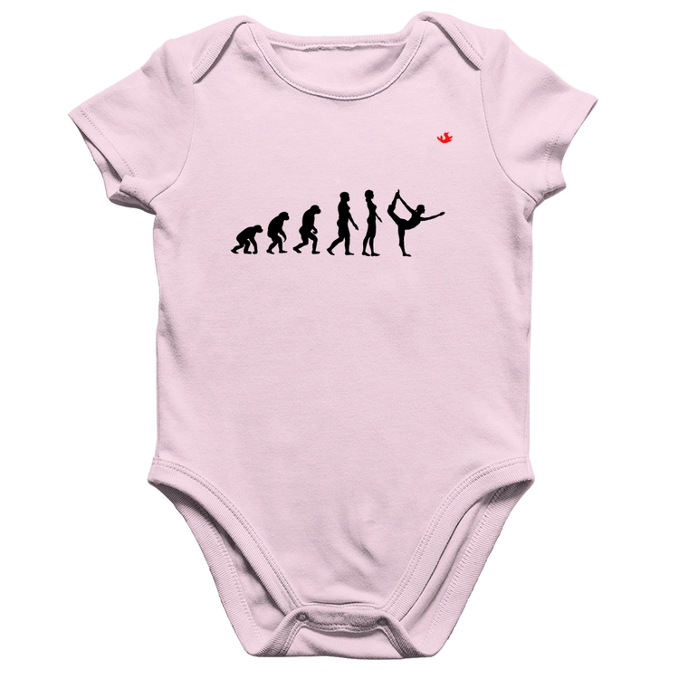 Body Bebê Algodão Yoga Evolução da Yogini - Rosa Bebê