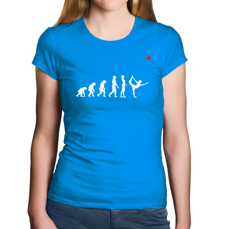 Baby Look Algodão Yoga Evolução da Yogini - Azul