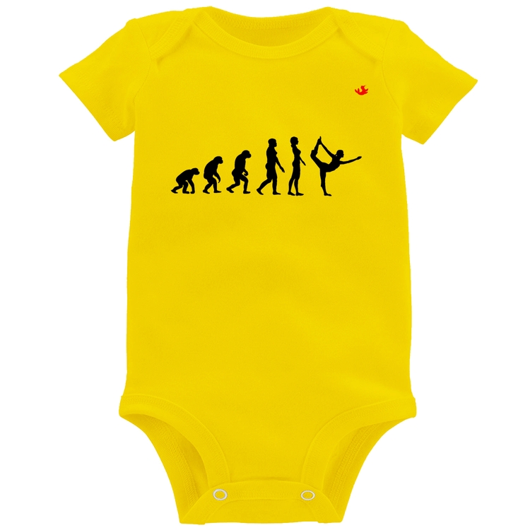 Body Bebê Yoga Evolução da Yogini - Amarelo