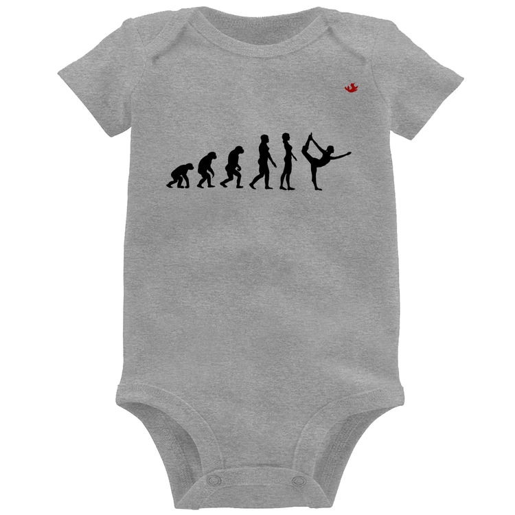 Body Bebê Yoga Evolução da Yogini - Cinza