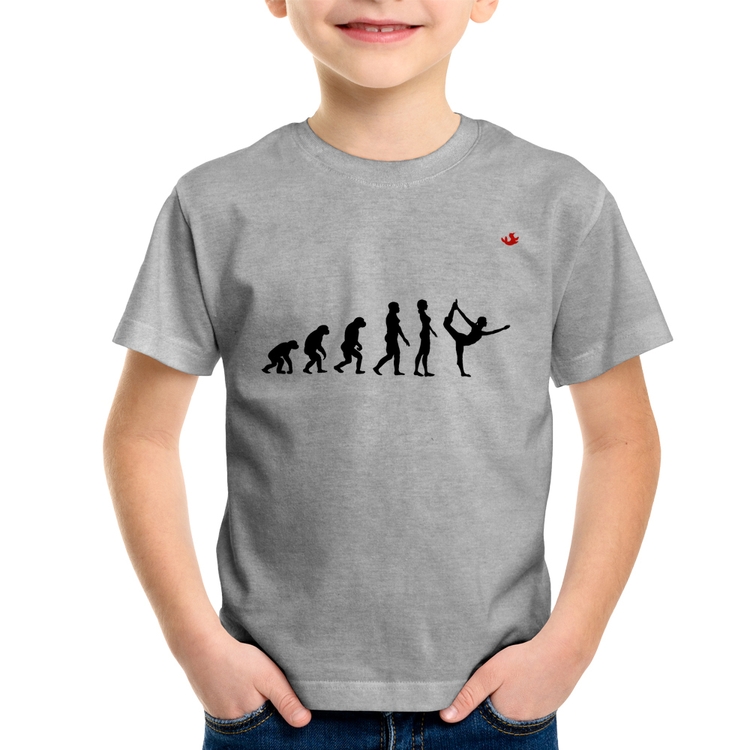 Camiseta Infantil Yoga Evolução da Yogini - Cinza