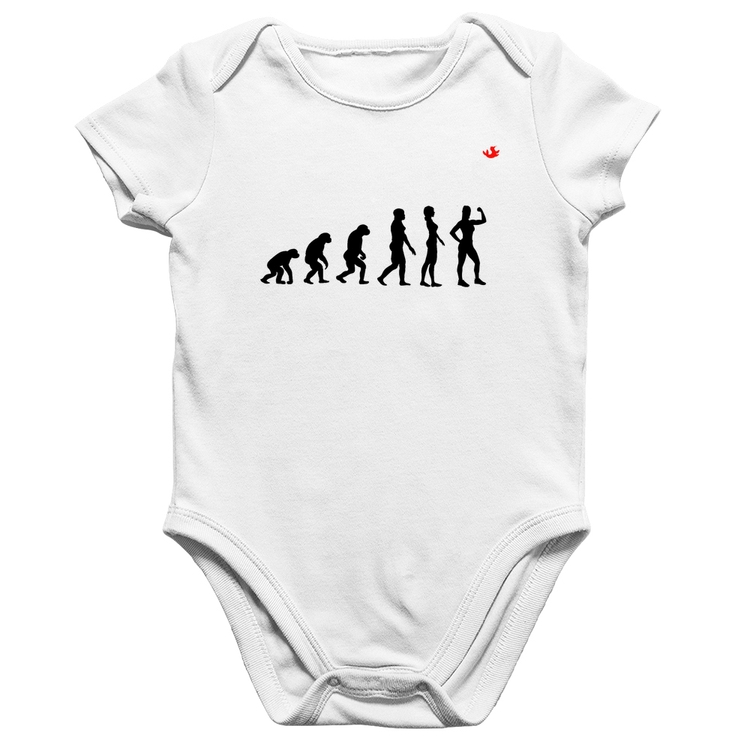 Body Bebê Algodão Evolução Fitness - Branco