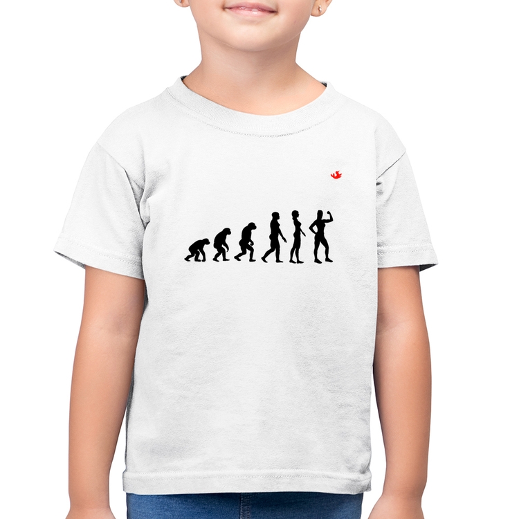 Camiseta Algodão Infantil Evolução Fitness - Branca