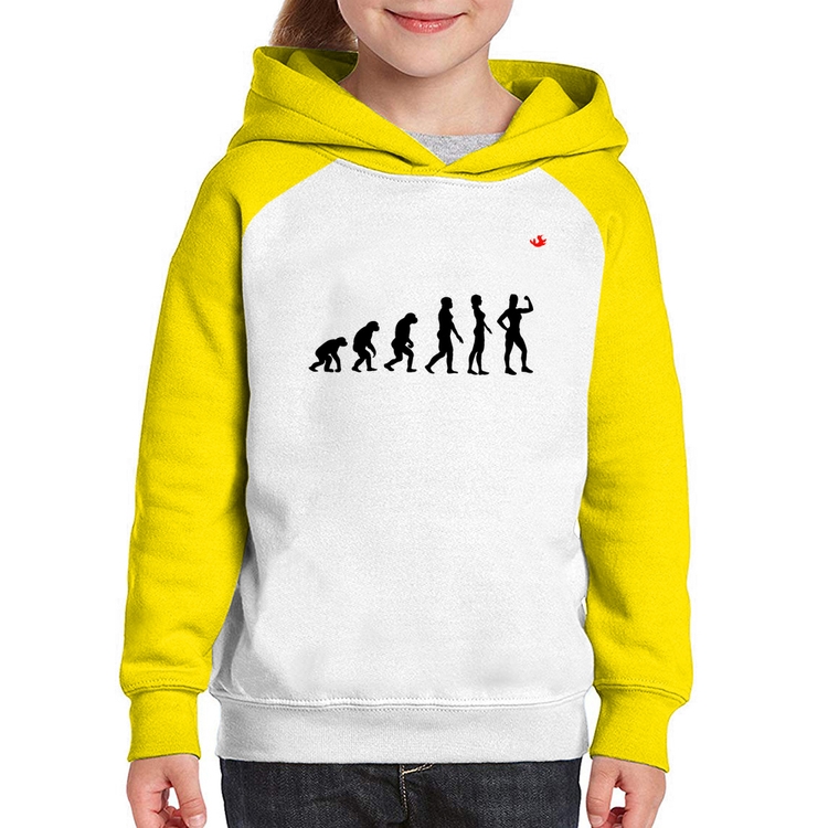Moletom Infantil Evolução Fitness - Branco/Amarelo