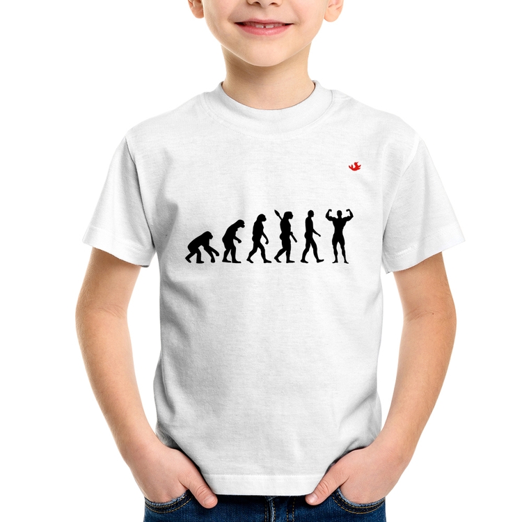 Camiseta Infantil Evolução na Musculação