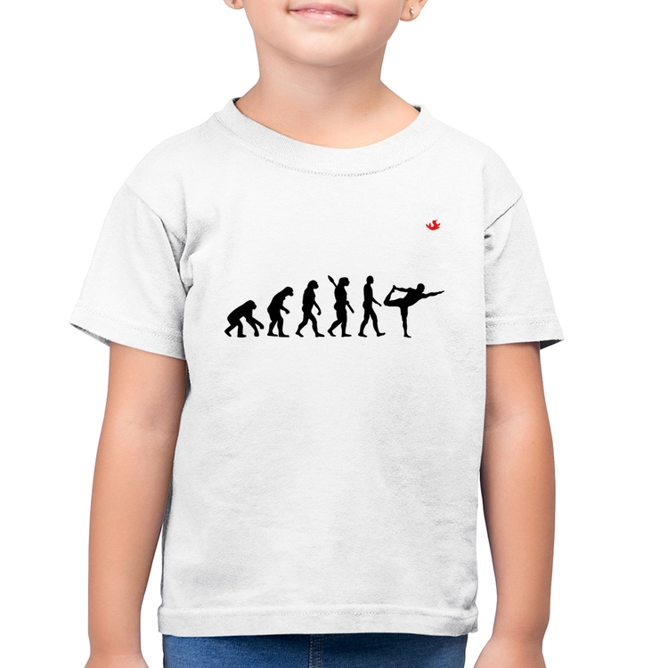 Camiseta Algodão Infantil Yoga Evolução do Yogi - Branca