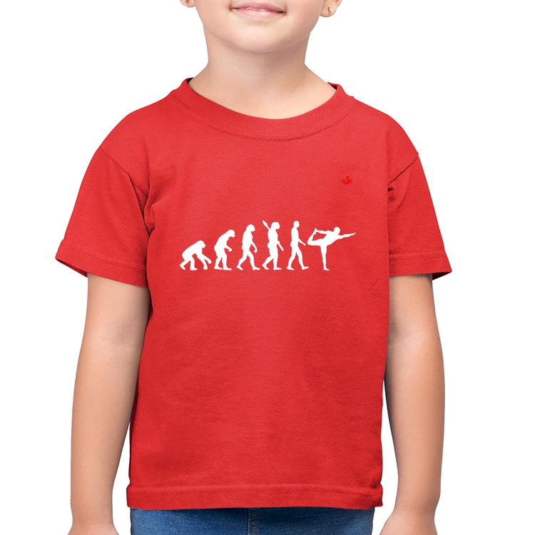 Camiseta Algodão Infantil Yoga Evolução do Yogi - Vermelha