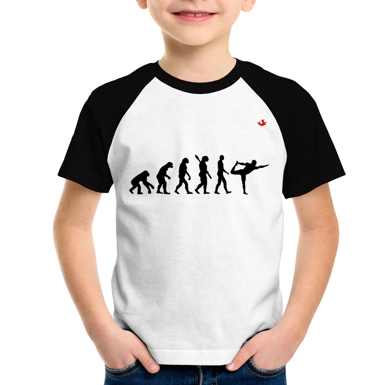 Camiseta Raglan Infantil Yoga Evolução do Yogi