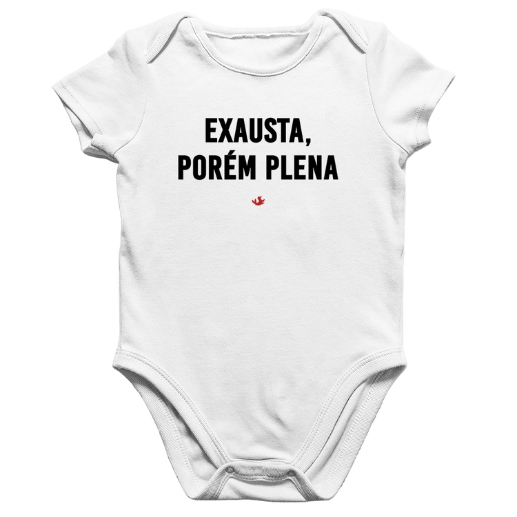 Body Bebê Algodão Exausta, porém plena - Branco