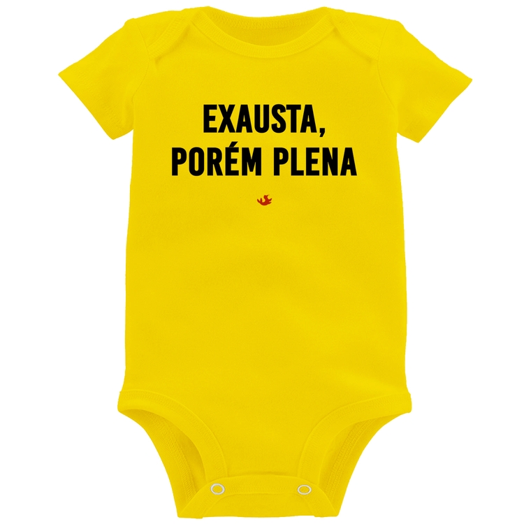 Body Bebê Exausta, porém plena - Amarelo