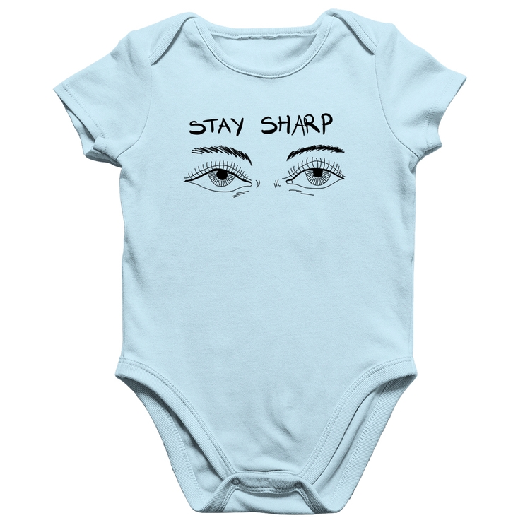 Body Bebê Algodão Eyes Stay Sharp - Azul Bebê