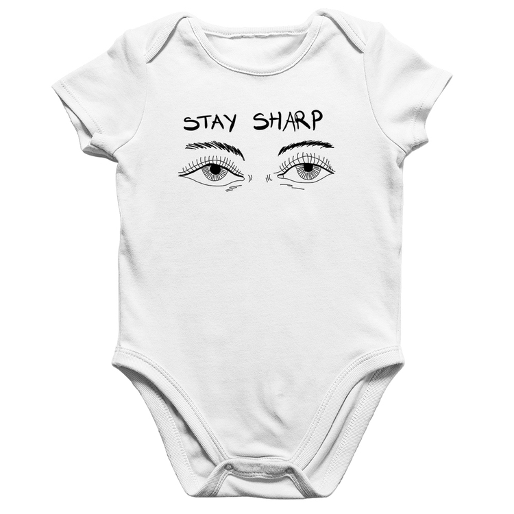 Body Bebê Algodão Eyes Stay Sharp - Branco