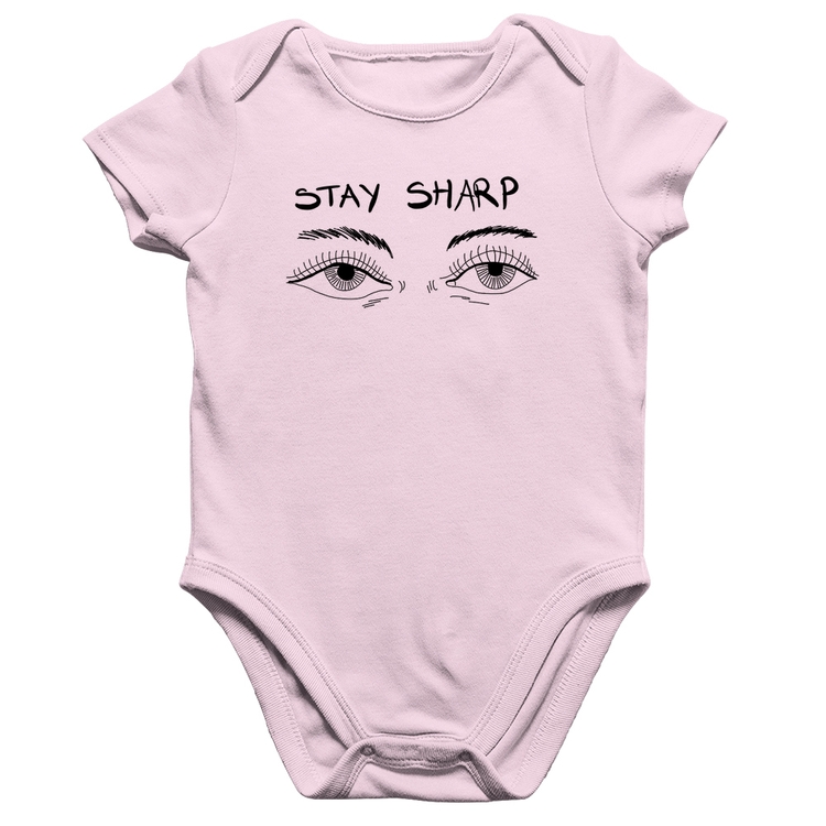 Body Bebê Algodão Eyes Stay Sharp - Rosa Bebê