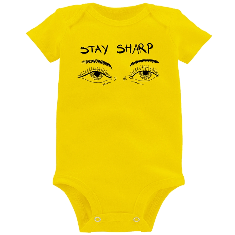 Body Bebê Eyes Stay Sharp - Amarelo