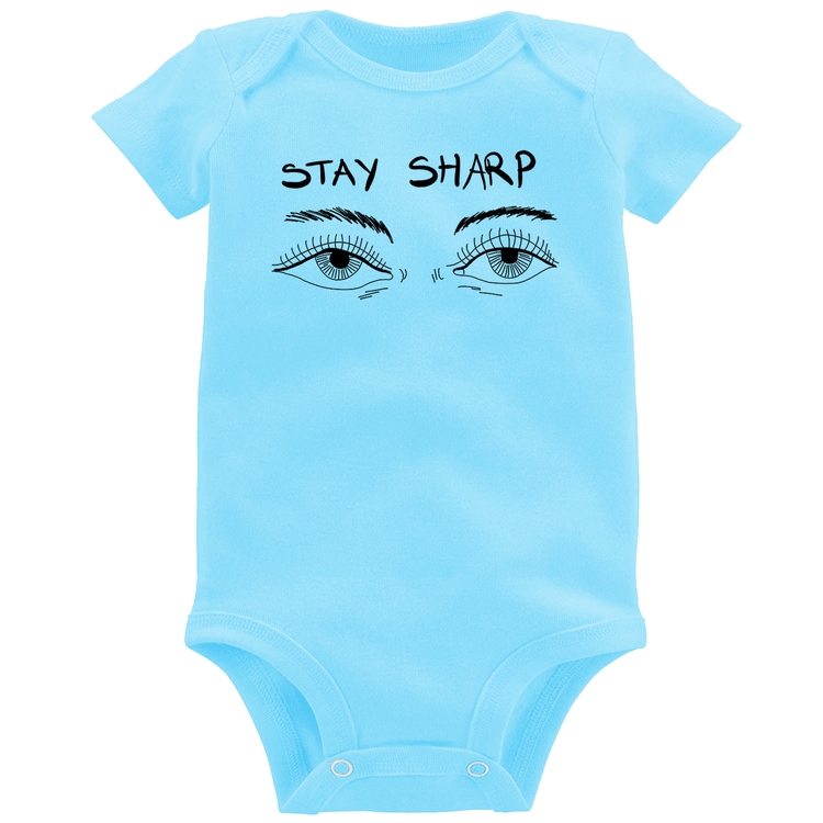 Body Bebê Eyes Stay Sharp - Azul Bebê