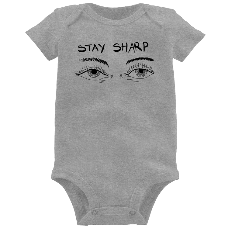 Body Bebê Eyes Stay Sharp - Cinza