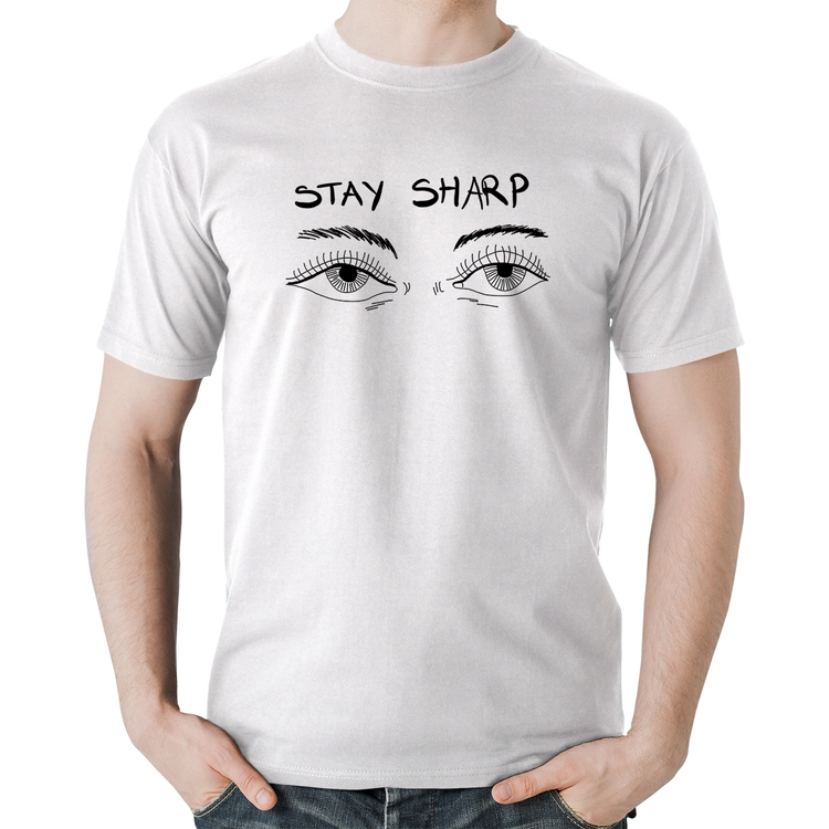 Camiseta Algodão Eyes Stay Sharp - Branca