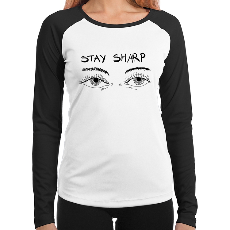 Baby Look Raglan Eyes Stay Sharp Manga Longa