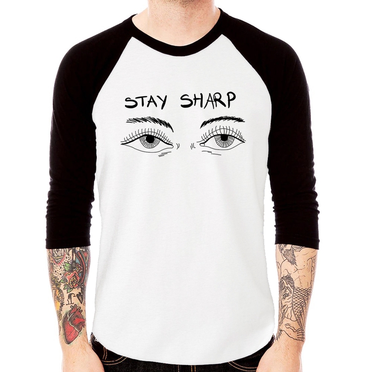 Camiseta Raglan Eyes Stay Sharp Manga 3/4