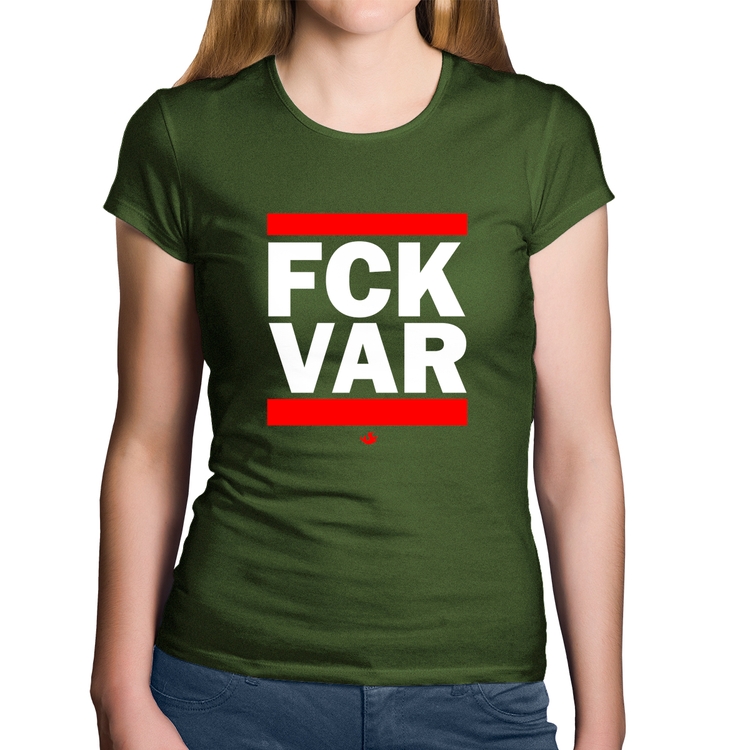 Baby Look Algodão F*CK VAR - Musgo