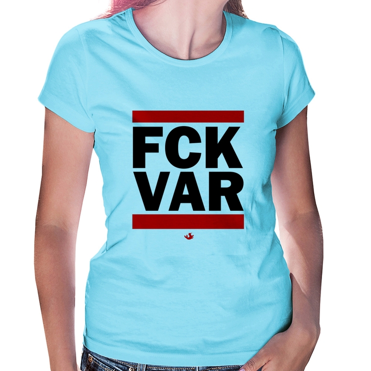 Baby Look F*CK VAR - Azul Bebê