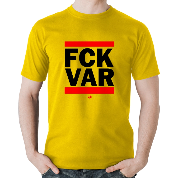 Camiseta Algodão F*CK VAR - Amarela