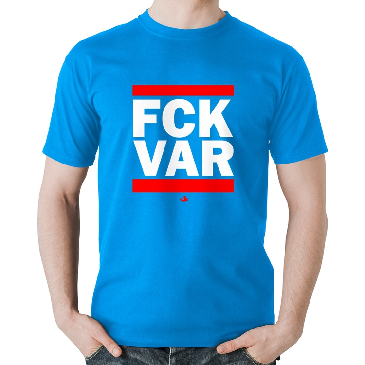 Camiseta Algodão F*CK VAR - Azul