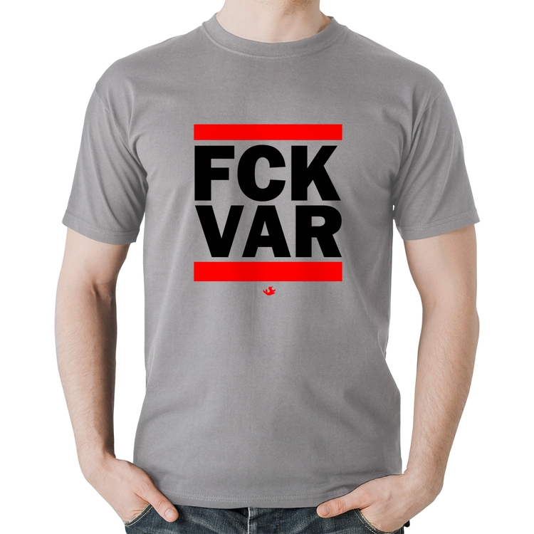 Camiseta Algodão F*CK VAR - Cinza