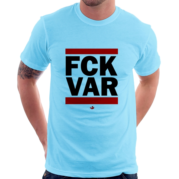 Camiseta F*CK VAR - Azul Bebê