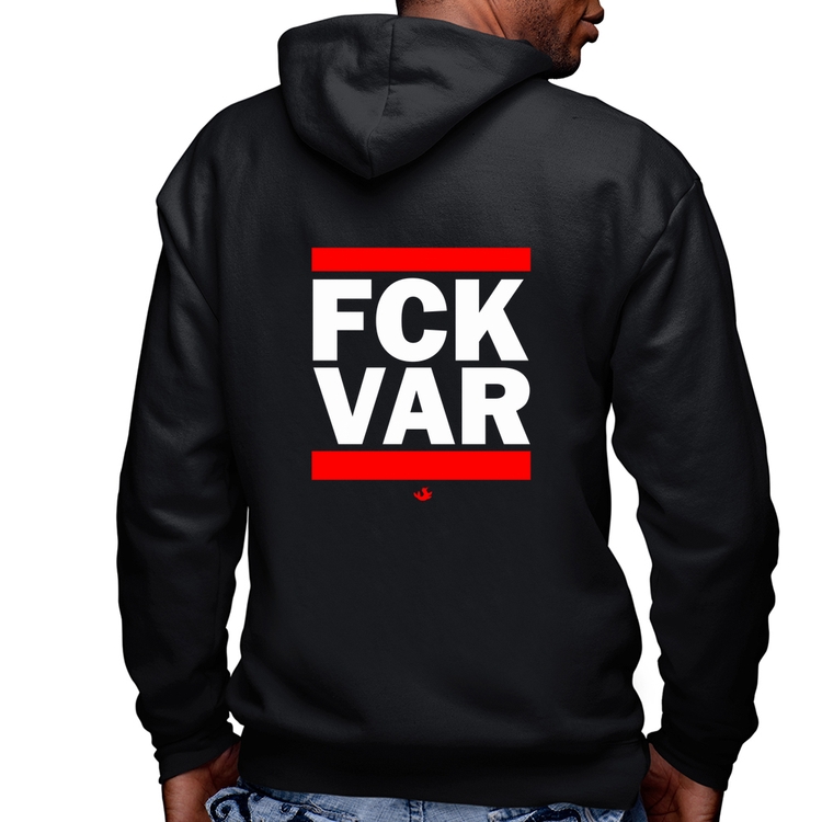 Blusa Moletom F*CK VAR Masculina com Capuz e Zíper