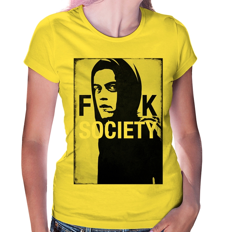 Baby Look F**k Society Eliot - Amarela