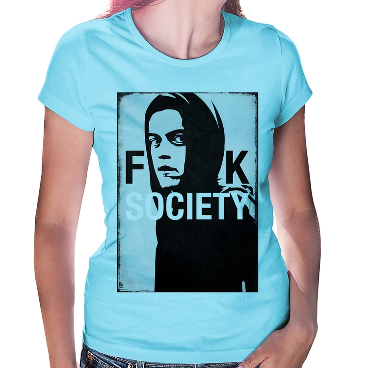 Baby Look F**k Society Eliot - Azul Bebê