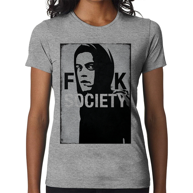 Baby Look F**k Society Eliot - Cinza