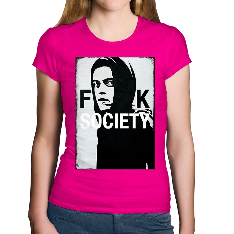 Baby Look Algodão F**k Society Eliot - Rosa