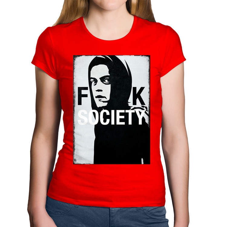 Baby Look Algodão F**k Society Eliot - Vermelha