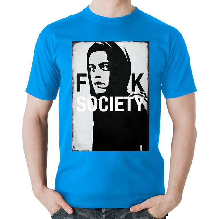 Camiseta Algodão F**k Society Eliot - Azul